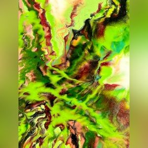 Handmade OOAK Luxury Resin Wall Art - Marbleized, Sanded, Glossed - Size 5x7